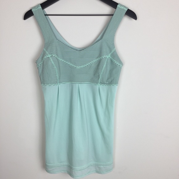 lululemon athletica Tops - Lululemon Tame Me Tank Fresh Teal Mini Stripe 8